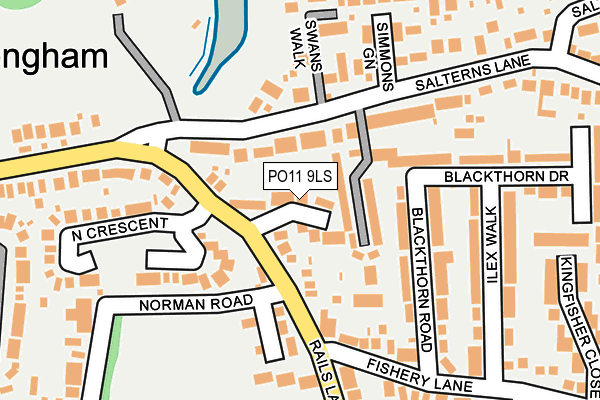 PO11 9LS map - OS OpenMap – Local (Ordnance Survey) PO11 9LS map - OS OpenMap – Local (Ordnance Survey)