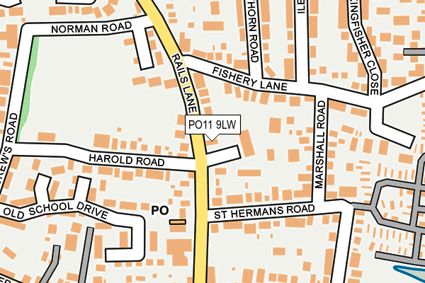 PO11 9LW map - OS OpenMap – Local (Ordnance Survey) PO11 9LW map - OS OpenMap – Local (Ordnance Survey)