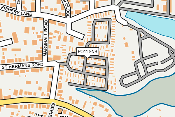PO11 9NB map - OS OpenMap – Local (Ordnance Survey) PO11 9NB map - OS OpenMap – Local (Ordnance Survey)