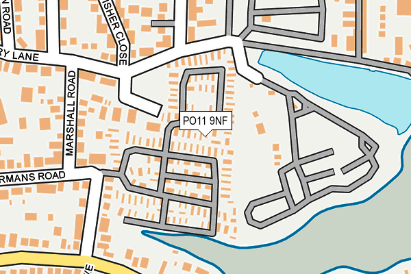 PO11 9NF map - OS OpenMap – Local (Ordnance Survey) PO11 9NF map - OS OpenMap – Local (Ordnance Survey)