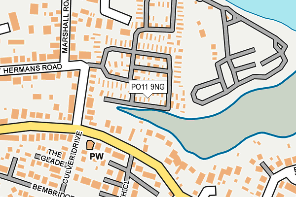 PO11 9NG map - OS OpenMap – Local (Ordnance Survey) PO11 9NG map - OS OpenMap – Local (Ordnance Survey)
