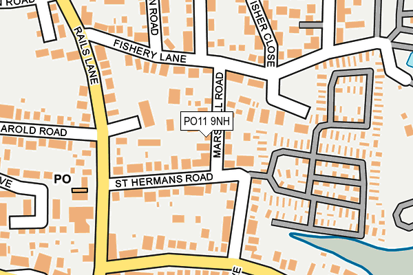 PO11 9NH map - OS OpenMap – Local (Ordnance Survey) PO11 9NH map - OS OpenMap – Local (Ordnance Survey)