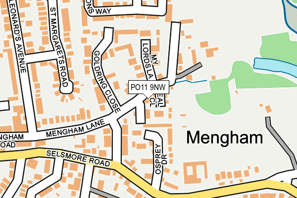 PO11 9NW map - OS OpenMap – Local (Ordnance Survey) PO11 9NW map - OS OpenMap – Local (Ordnance Survey)