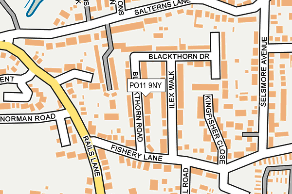 PO11 9NY map - OS OpenMap – Local (Ordnance Survey)
