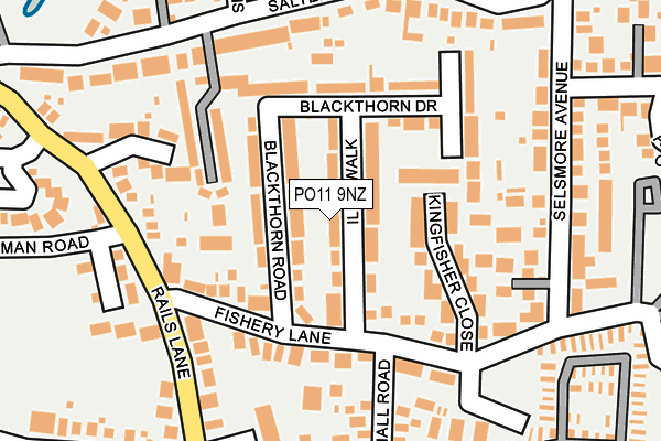 PO11 9NZ map - OS OpenMap – Local (Ordnance Survey) PO11 9NZ map - OS OpenMap – Local (Ordnance Survey)