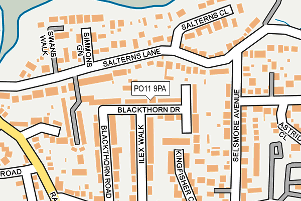 PO11 9PA map - OS OpenMap – Local (Ordnance Survey) PO11 9PA map - OS OpenMap – Local (Ordnance Survey)