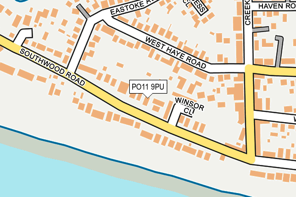 PO11 9PU map - OS OpenMap – Local (Ordnance Survey)