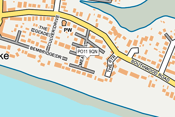 PO11 9QN map - OS OpenMap – Local (Ordnance Survey) PO11 9QN map - OS OpenMap – Local (Ordnance Survey)