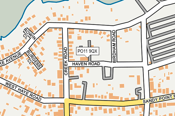 PO11 9QX map - OS OpenMap – Local (Ordnance Survey)