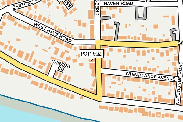 PO11 9QZ map - OS OpenMap – Local (Ordnance Survey)