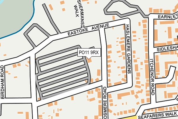 PO11 9RX map - OS OpenMap – Local (Ordnance Survey) PO11 9RX map - OS OpenMap – Local (Ordnance Survey)