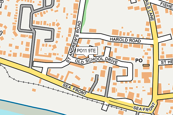 PO11 9TE map - OS OpenMap – Local (Ordnance Survey) PO11 9TE map - OS OpenMap – Local (Ordnance Survey)