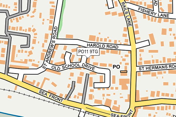 PO11 9TG map - OS OpenMap – Local (Ordnance Survey) PO11 9TG map - OS OpenMap – Local (Ordnance Survey)