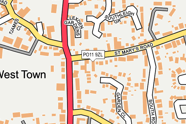PO11 9ZL map - OS OpenMap – Local (Ordnance Survey) PO11 9ZL map - OS OpenMap – Local (Ordnance Survey)