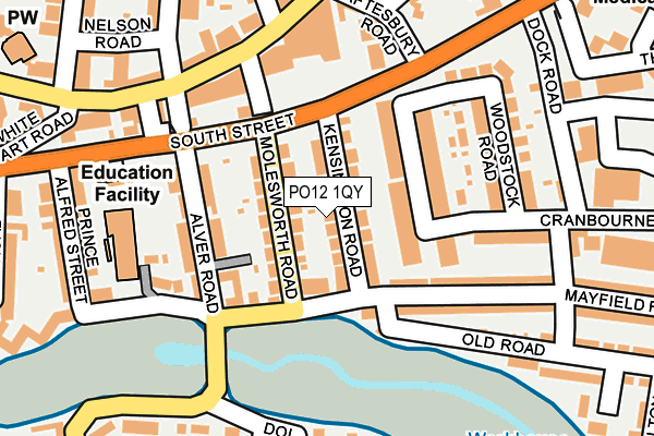 PO12 1QY map - OS OpenMap – Local (Ordnance Survey) PO12 1QY map - OS OpenMap – Local (Ordnance Survey)
