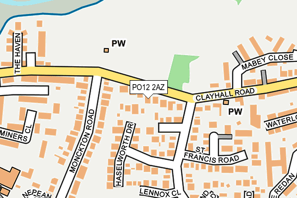 PO12 2AZ map - OS OpenMap – Local (Ordnance Survey) PO12 2AZ map - OS OpenMap – Local (Ordnance Survey)