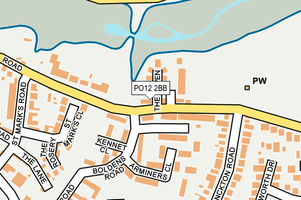 PO12 2BB map - OS OpenMap – Local (Ordnance Survey) PO12 2BB map - OS OpenMap – Local (Ordnance Survey)