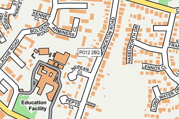 PO12 2BQ map - OS OpenMap – Local (Ordnance Survey)