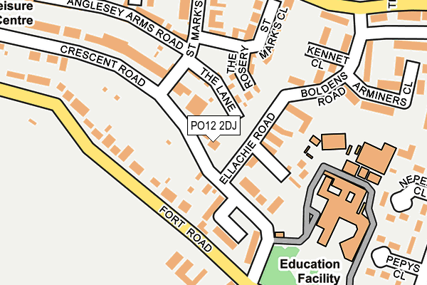 PO12 2DJ map - OS OpenMap – Local (Ordnance Survey) PO12 2DJ map - OS OpenMap – Local (Ordnance Survey)