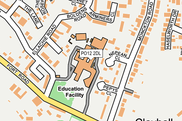 PO12 2DL map - OS OpenMap – Local (Ordnance Survey) PO12 2DL map - OS OpenMap – Local (Ordnance Survey)