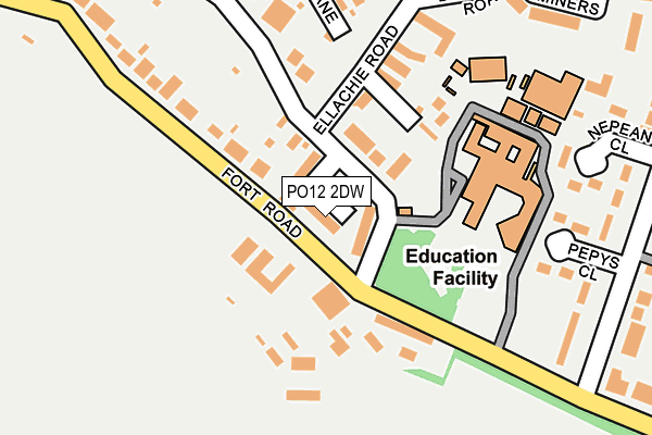 PO12 2DW map - OS OpenMap – Local (Ordnance Survey) PO12 2DW map - OS OpenMap – Local (Ordnance Survey)