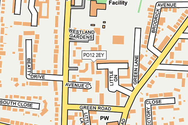 PO12 2EY map - OS OpenMap – Local (Ordnance Survey) PO12 2EY map - OS OpenMap – Local (Ordnance Survey)