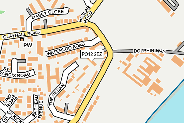 PO12 2EZ map - OS OpenMap – Local (Ordnance Survey) PO12 2EZ map - OS OpenMap – Local (Ordnance Survey)