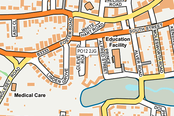 PO12 2JG map - OS OpenMap – Local (Ordnance Survey) PO12 2JG map - OS OpenMap – Local (Ordnance Survey)
