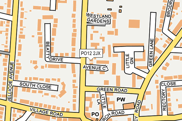 PO12 2JX map - OS OpenMap – Local (Ordnance Survey) PO12 2JX map - OS OpenMap – Local (Ordnance Survey)
