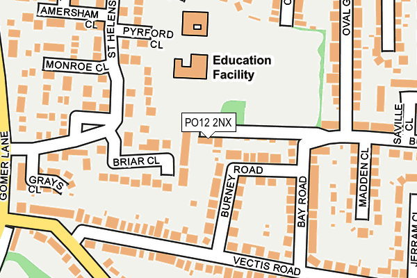 PO12 2NX map - OS OpenMap – Local (Ordnance Survey) PO12 2NX map - OS OpenMap – Local (Ordnance Survey)