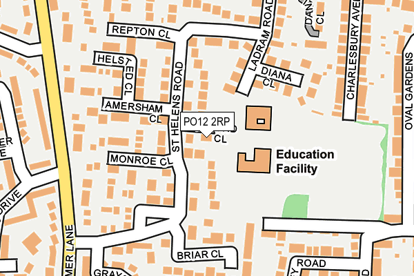 PO12 2RP map - OS OpenMap – Local (Ordnance Survey)