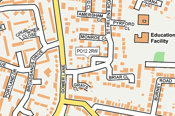 PO12 2RW map - OS OpenMap – Local (Ordnance Survey) PO12 2RW map - OS OpenMap – Local (Ordnance Survey)