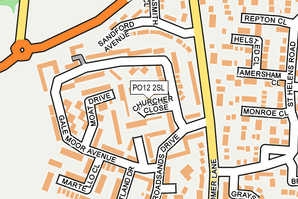 PO12 2SL map - OS OpenMap – Local (Ordnance Survey) PO12 2SL map - OS OpenMap – Local (Ordnance Survey)