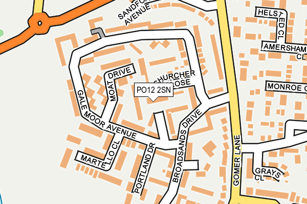 PO12 2SN map - OS OpenMap – Local (Ordnance Survey) PO12 2SN map - OS OpenMap – Local (Ordnance Survey)