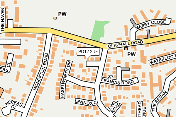 PO12 2UF map - OS OpenMap – Local (Ordnance Survey) PO12 2UF map - OS OpenMap – Local (Ordnance Survey)