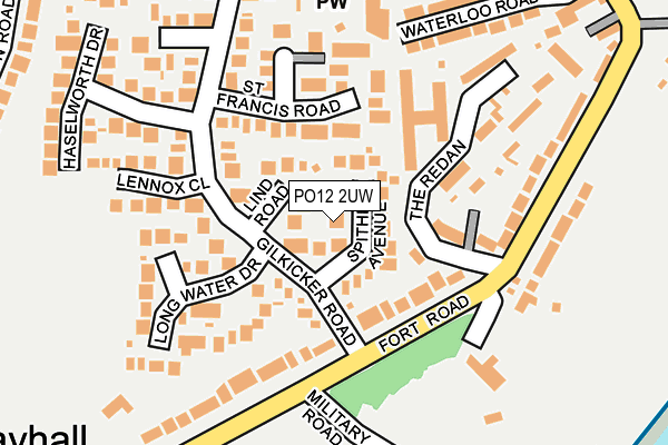 PO12 2UW map - OS OpenMap – Local (Ordnance Survey)