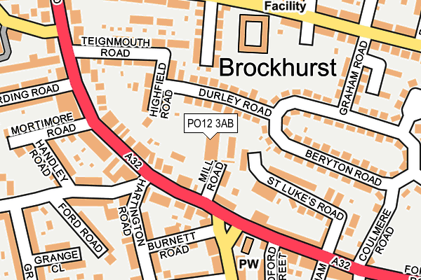 PO12 3AB map - OS OpenMap – Local (Ordnance Survey) PO12 3AB map - OS OpenMap – Local (Ordnance Survey)