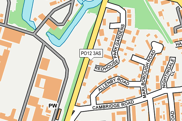 PO12 3AS map - OS OpenMap – Local (Ordnance Survey) PO12 3AS map - OS OpenMap – Local (Ordnance Survey)