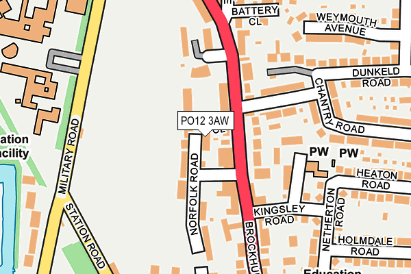 PO12 3AW map - OS OpenMap – Local (Ordnance Survey) PO12 3AW map - OS OpenMap – Local (Ordnance Survey)