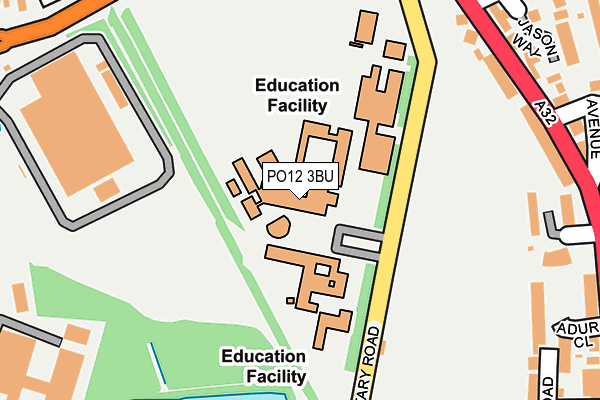 PO12 3BU map - OS OpenMap – Local (Ordnance Survey) PO12 3BU map - OS OpenMap – Local (Ordnance Survey)
