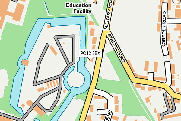 PO12 3BX map - OS OpenMap – Local (Ordnance Survey) PO12 3BX map - OS OpenMap – Local (Ordnance Survey)