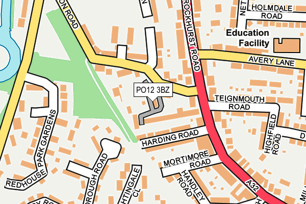 PO12 3BZ map - OS OpenMap – Local (Ordnance Survey)
