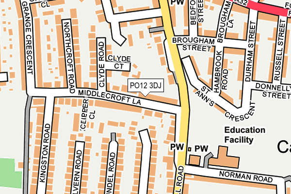 PO12 3DJ map - OS OpenMap – Local (Ordnance Survey) PO12 3DJ map - OS OpenMap – Local (Ordnance Survey)