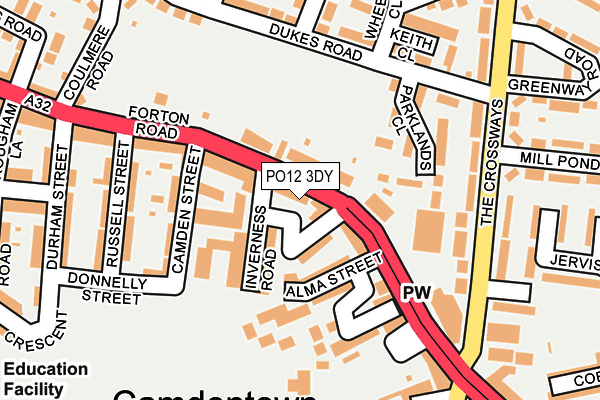 PO12 3DY map - OS OpenMap – Local (Ordnance Survey) PO12 3DY map - OS OpenMap – Local (Ordnance Survey)