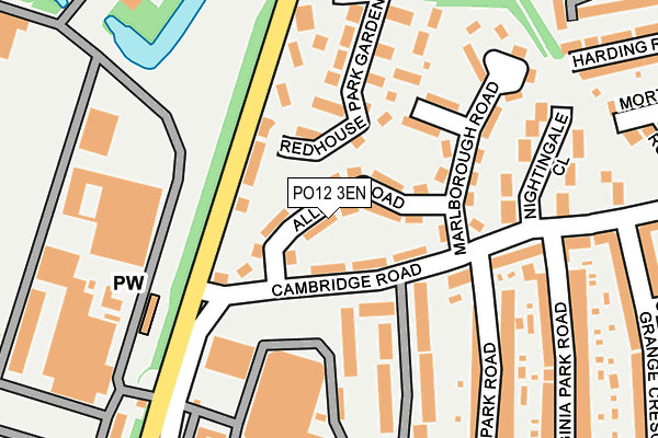 PO12 3EN map - OS OpenMap – Local (Ordnance Survey) PO12 3EN map - OS OpenMap – Local (Ordnance Survey)