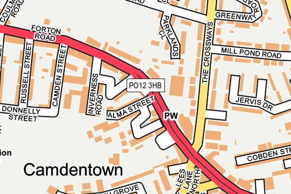 PO12 3HB map - OS OpenMap – Local (Ordnance Survey) PO12 3HB map - OS OpenMap – Local (Ordnance Survey)