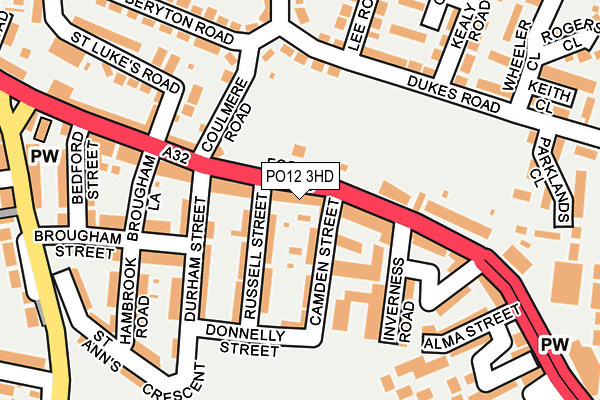 PO12 3HD map - OS OpenMap – Local (Ordnance Survey) PO12 3HD map - OS OpenMap – Local (Ordnance Survey)