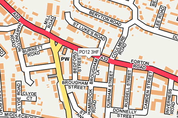PO12 3HF map - OS OpenMap – Local (Ordnance Survey) PO12 3HF map - OS OpenMap – Local (Ordnance Survey)