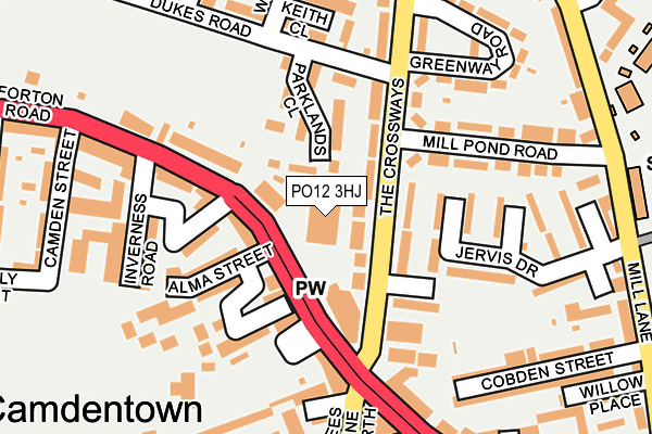 PO12 3HJ map - OS OpenMap – Local (Ordnance Survey) PO12 3HJ map - OS OpenMap – Local (Ordnance Survey)