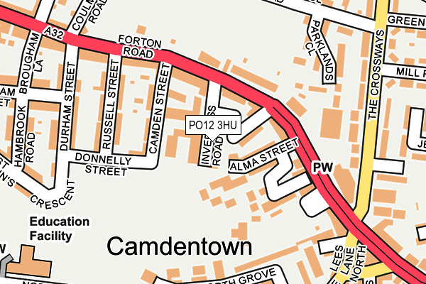 PO12 3HU map - OS OpenMap – Local (Ordnance Survey) PO12 3HU map - OS OpenMap – Local (Ordnance Survey)
